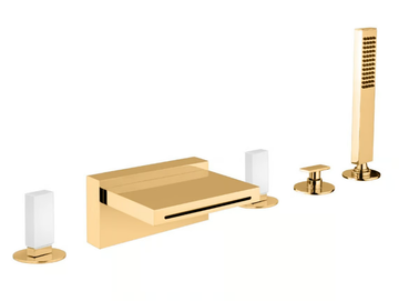 VITA DUE 53029ABM - Deck mounted waterfall bathtub tap with hand shower by Rubinetterie Frattini - view 3